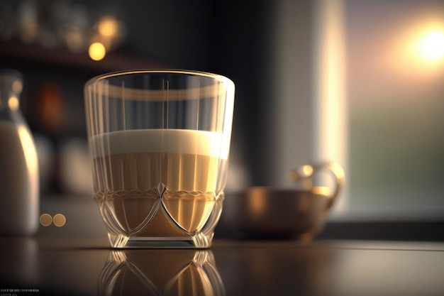Tasse heißen Cappuccino-Kaffee Illustration Generative AI