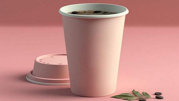 Tasse Kaffee aus leerem Papier, die mit generativer KI-Technologie erstellt wurde