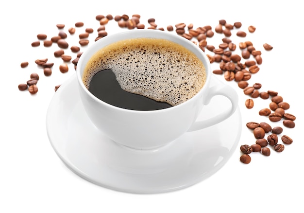 Tasse Kaffee lokalisiert auf Weiß