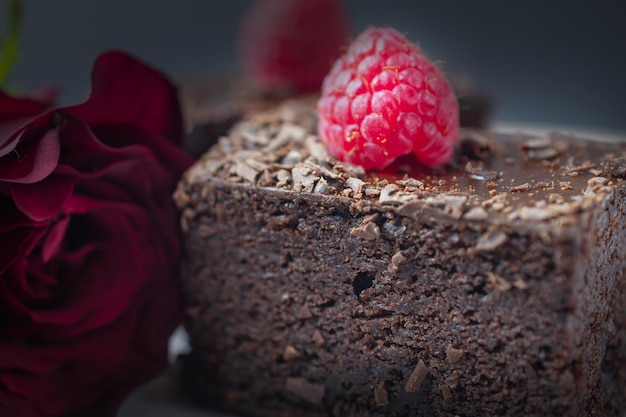 Tasse Kaffee und Schokoladenkuchen Brownie