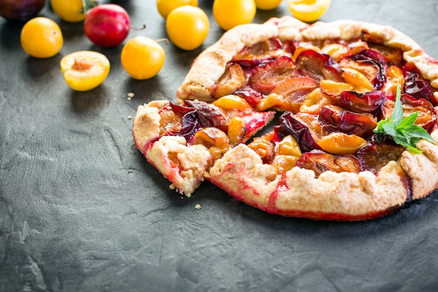 Tasty plum galette