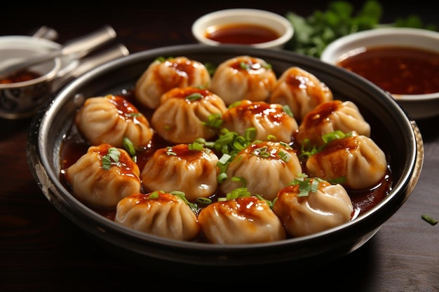 Tasty Pork Chilli Momos Momos Knödel Bilderfotografie