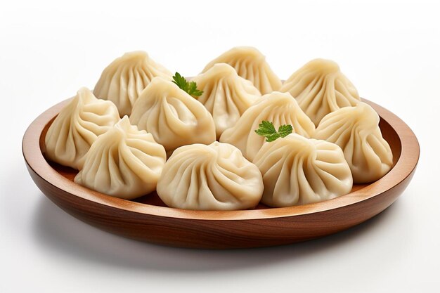 Foto tasty potato momos en fondo blanco la imagen de momos