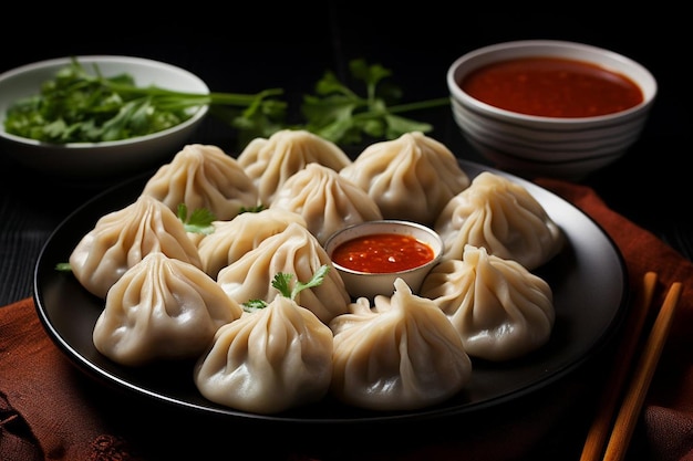 Foto tasty potato momos momos dumplings fotografia de imagens