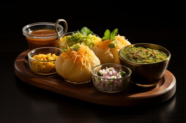 Foto tasty tangy masala pani puri indiano tasty pani puri ou golgappa fotografia de imagens