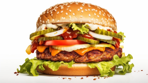 Tasty Whopper Delight auf weißem Hintergrund