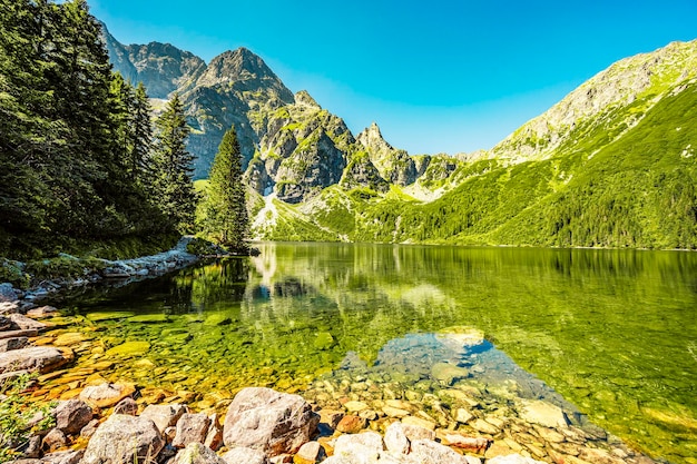 Tatra-Nationalpark in Polen Berühmter Bergsee Morskie oko oder Seeaugensee In der Hohen Tatra Fünf-Seen-Tal