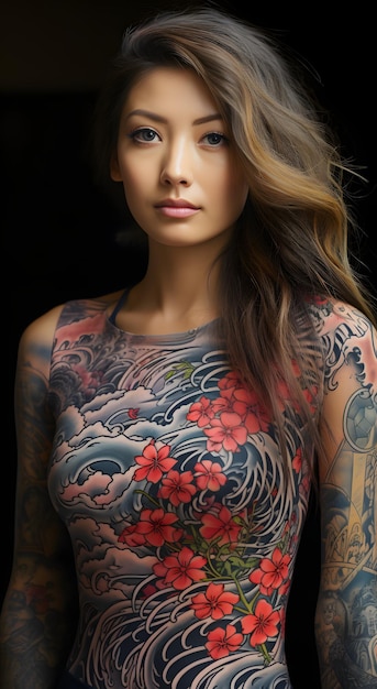 Tattoo einer Frau 20. Jahrhundert Wave Tattoo Okinawa