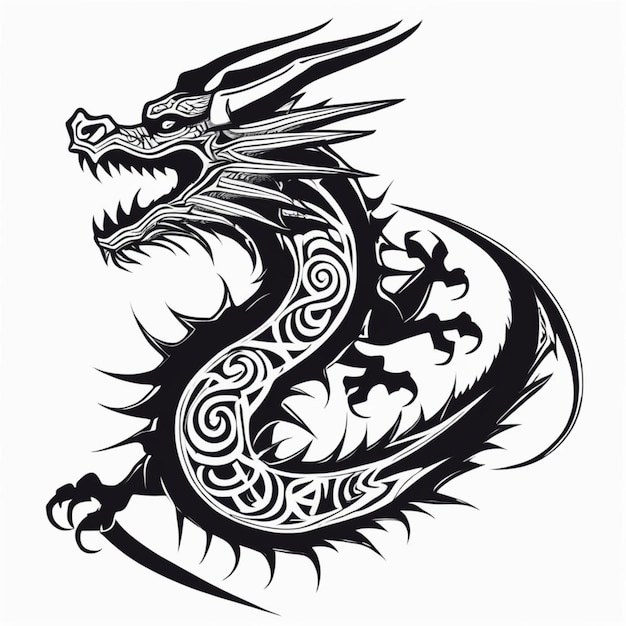 Foto tatuagem de dragão tribal