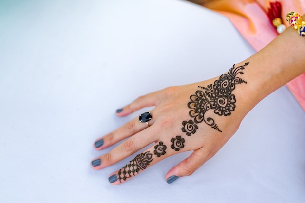 Tatuagem de hena para noivas e damas de honra indianas