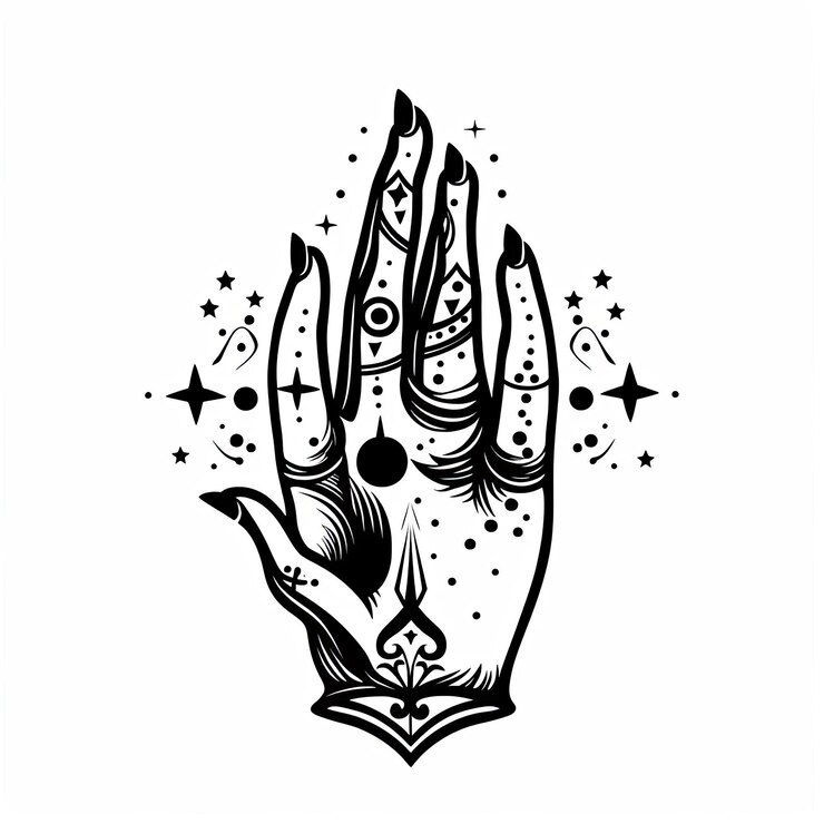 Foto tatuagem na mão com o sinal de tv no estilo de animação desenhada à mão