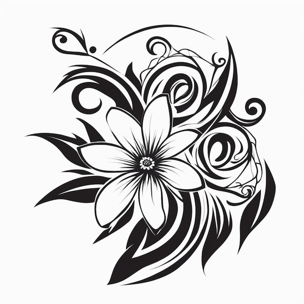 Foto tatuagem tribal de flores