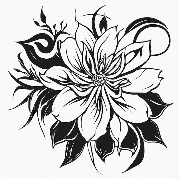 Tatuagem tribal de flores