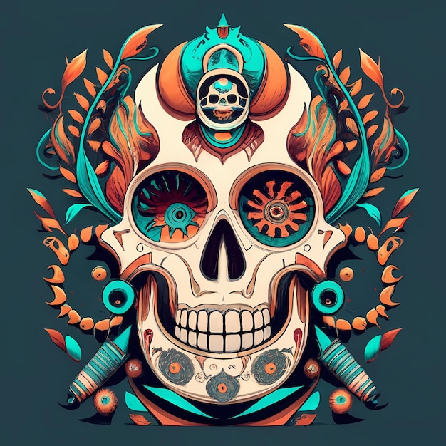 tatuaje de calavera tribal