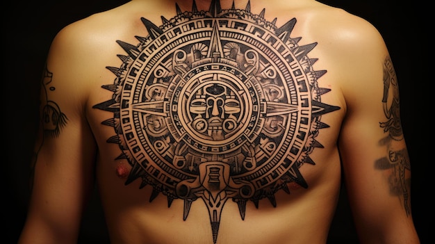 Foto tatuaje del calendario azteca