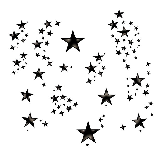 Foto tatuajes de estrellas aisladas en fondo blanco