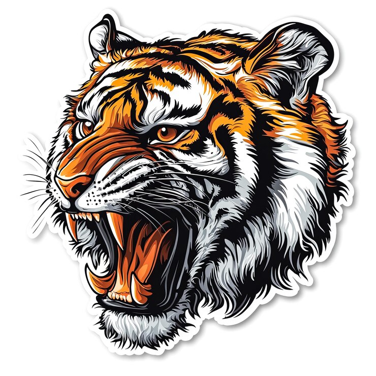 Tatuajes de tigres feroces que simbolizan la fuerza
