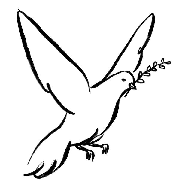 Taube Vogel Png Aufkleber Tinte Pinsel Tier durchsichtiger Hintergrund