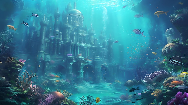 Tauchen Sie ein in ein faszinierendes Unterwasserreich, bewohnt von bezaubernden Meerjungfrauen, glitzernden versunkenen Schätzen und einem atemberaubenden Korallenpalast.