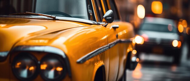 Táxi amarelo em close-up Inteligência Artificial Generativa
