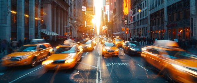 Taxi amarelo velocidade de trânsito de Nova Iorque