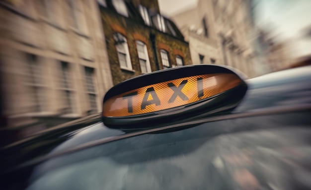 Foto taxi an der londoner straße