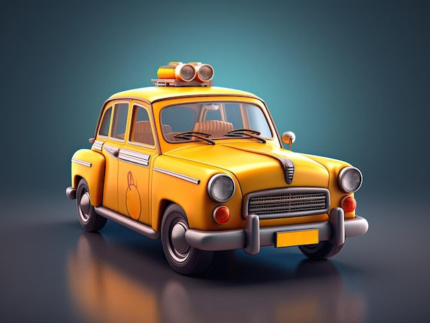 Taxi-App-Symbol im 3D-Stil isoliert auf buntem Hintergrund Generatives AIxA