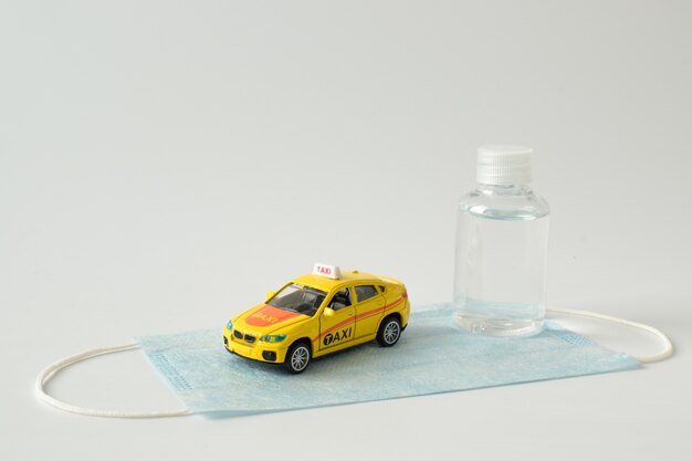 Taxi. Minimalismus. Konzept des sicheren Transports.