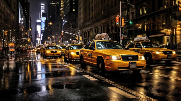 Foto taxis en la ciudad de nueva york