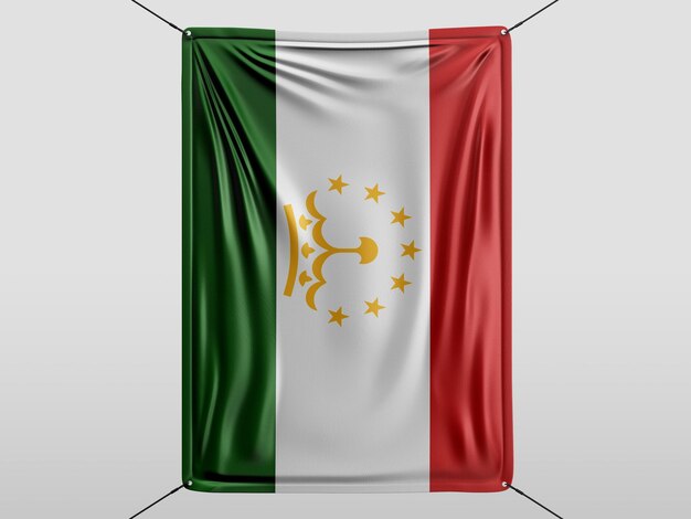 tayikistán, de, 3d, render, bandera, aislado, y, fondo blanco