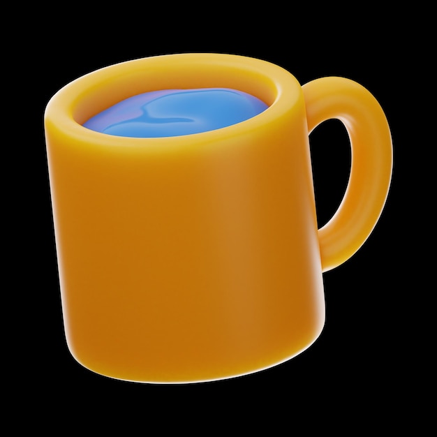 taza de agua, comida y bebida, icono, 3d, interpretación, en, aislado, plano de fondo