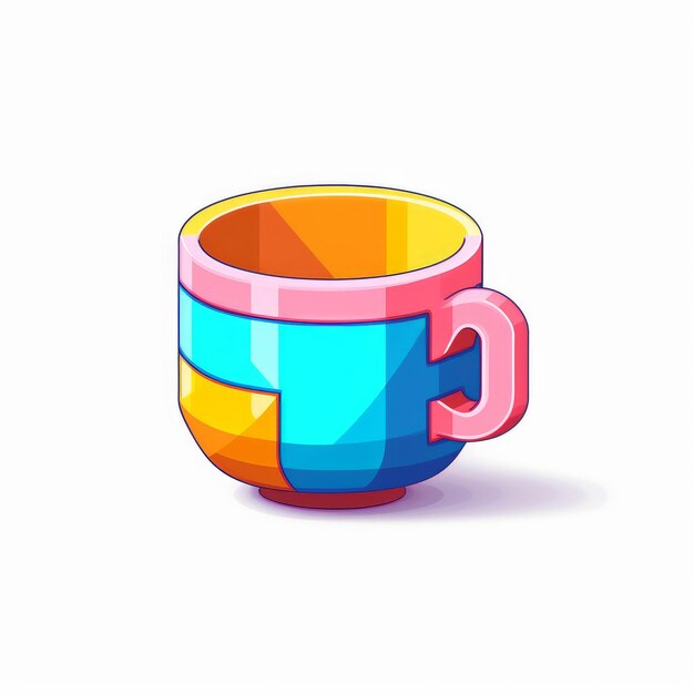 Foto la taza de arte de pixel con colores vibrantes por pixelplantmaster