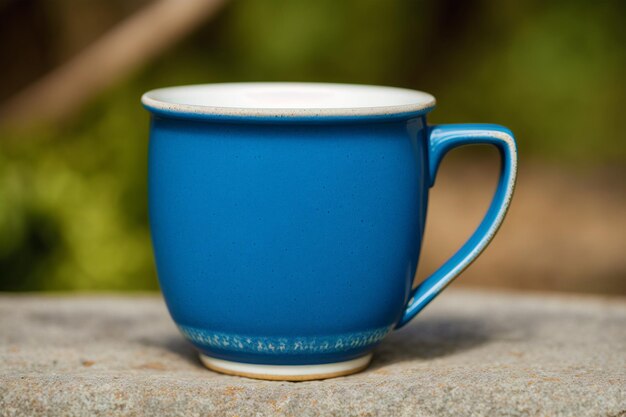 Una taza azul Serenidad tranquila Una taza azul cautivadora IA generativa