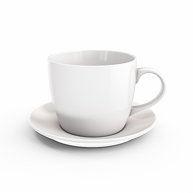 Taza blanca aislada en blanco