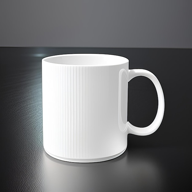 Una taza blanca con un asa que dice "café"