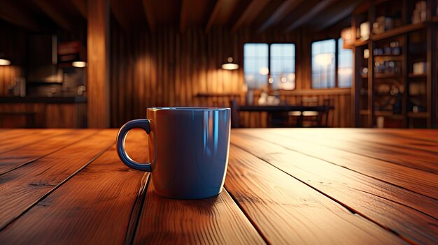 Taza blanca de café en una superficie de madera UHD papel tapiz