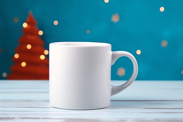 una taza blanca en una mesa