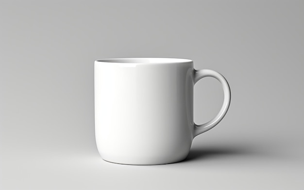 "Una taza blanca sobre un fondo blanco"