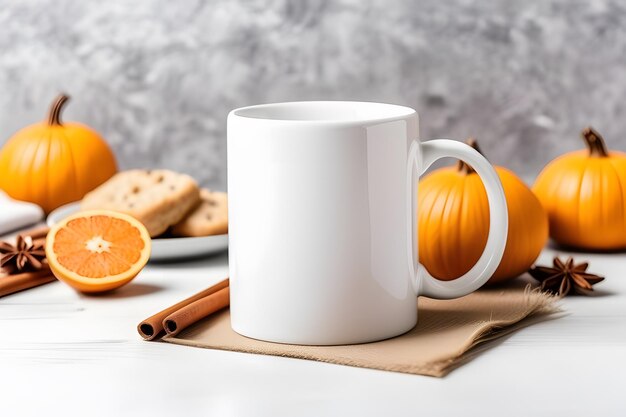 Taza blanca vacía con el fondo del concepto de Ramadán