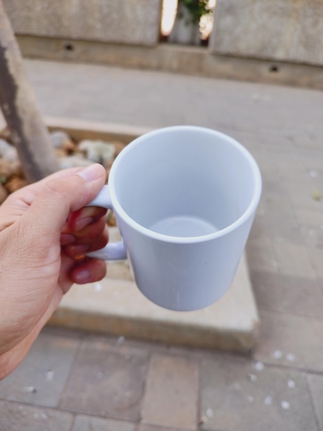 Foto la taza blanca