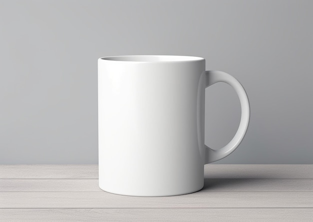 taza en blanco para el modelo en la tabla