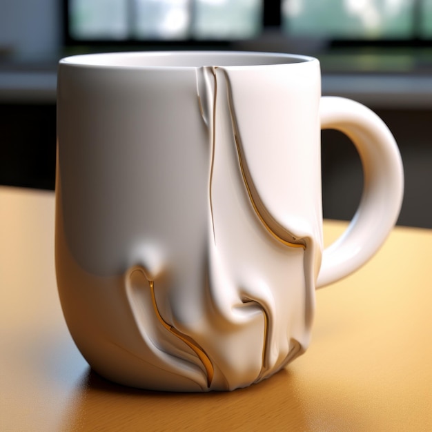 Taza de café 3D única con detalles realistas y diseño innovador