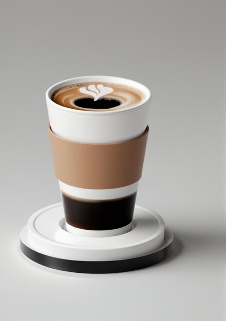 Taza de café aislada sobre un fondo blanco