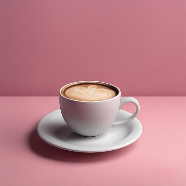 Una taza de café aislada sobre fondo rosa para el día internacional del café