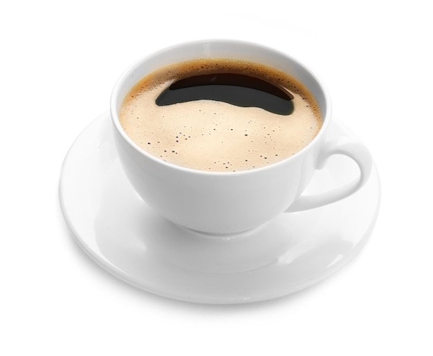 Taza de café aislado en blanco