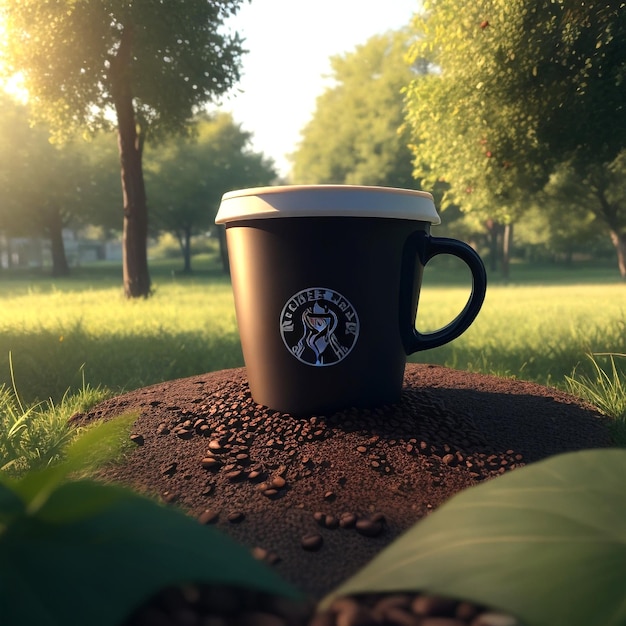 Taza de café al aire libre