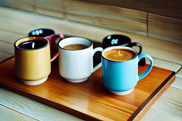 Foto una taza de café azul con el número 1