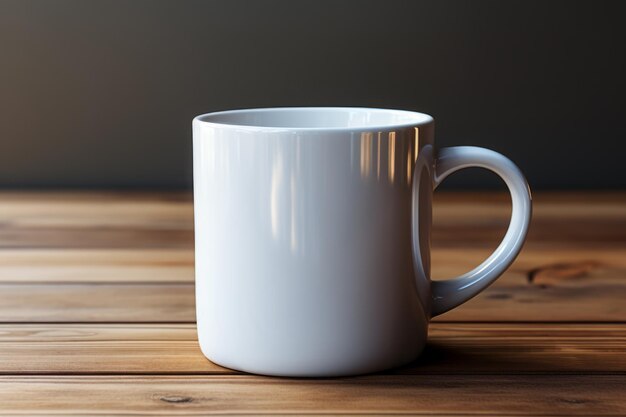 Taza de café blanca vacía con espacio personalizable para el texto