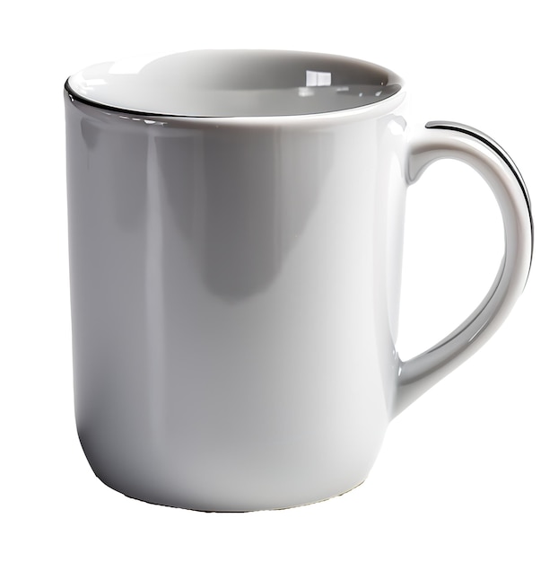 Foto taza de café en blanco mockup 3d render fondo transparente de cerámica blanca y negra