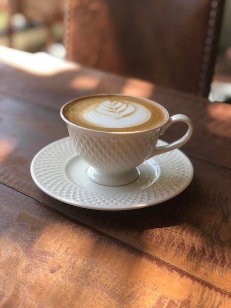 taza de café caliente en la mesa